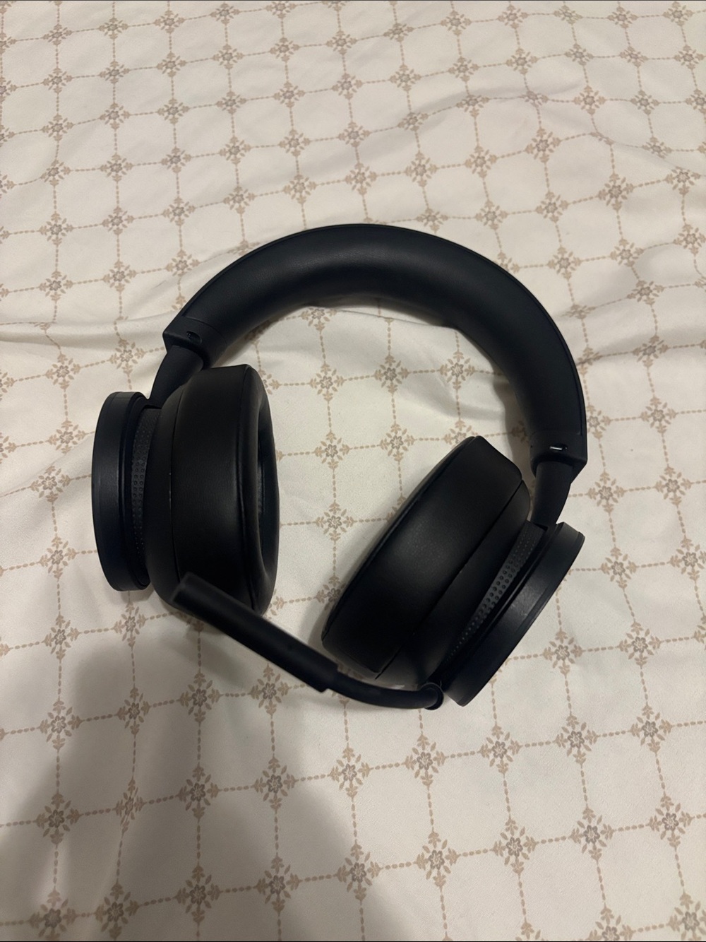 Wireless Black Over-Ear Headphones with Adjustable Boom Mic